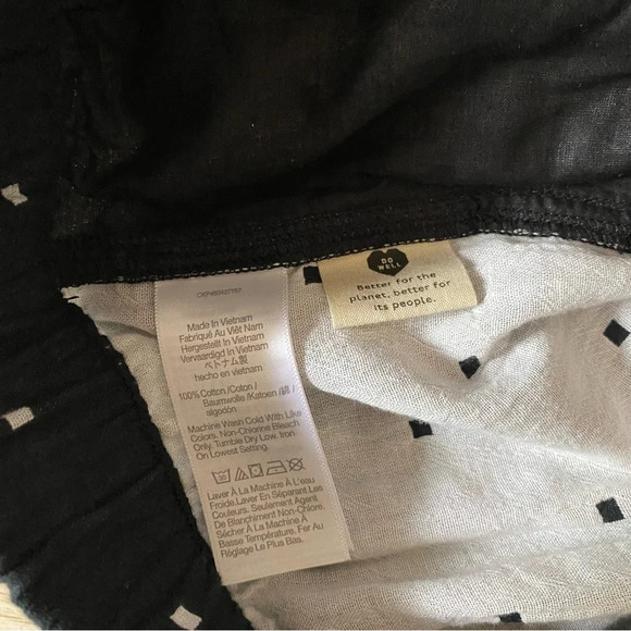✨NWT Madewell Black Jacquard Easy Pull On Elastic Waist Shorts Square Spot Small - Picture 10 of 11